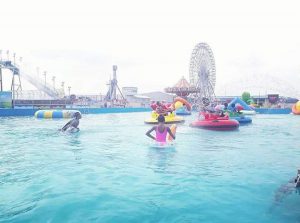 swimming pool at hi-impact planet amusement park