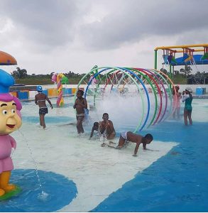 children playing at omu resort