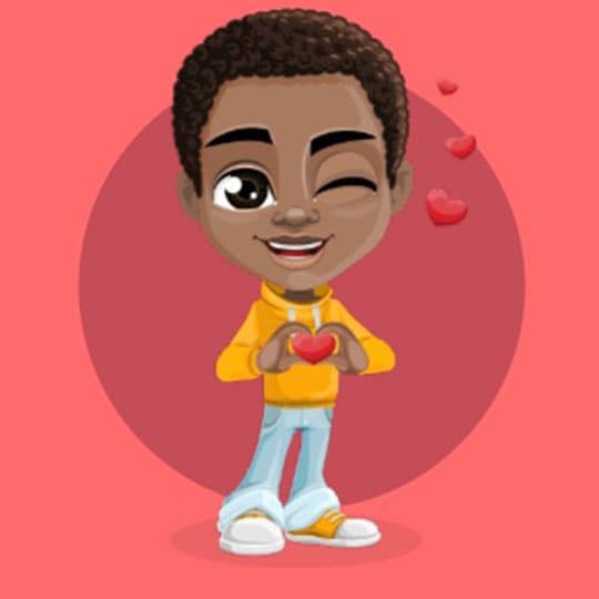 One benefit of the 9ijakids educational games for kids. Learning that children love depicted by a male kid winking and holding a heart with both hands